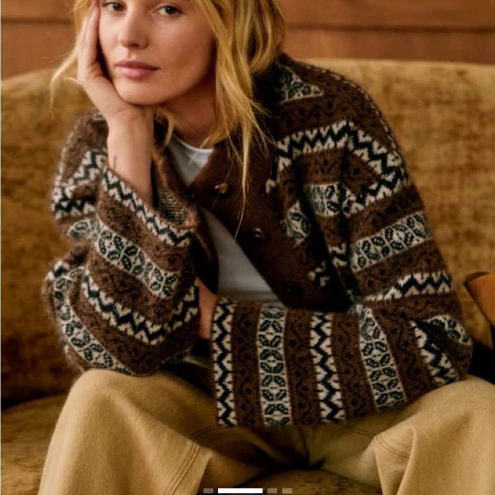 Sezane Brown Patterned Jacket - image 2
